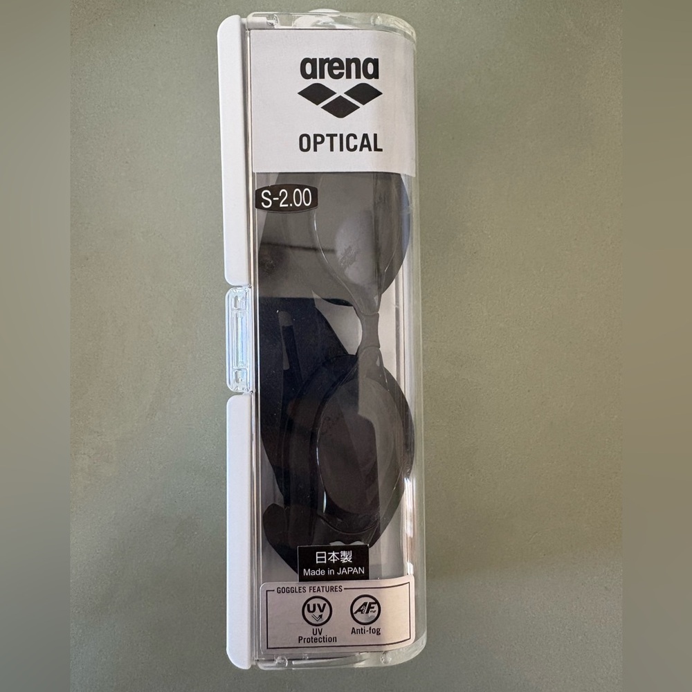 Arena Optical Black Swim Goggles / Corrective -2.00